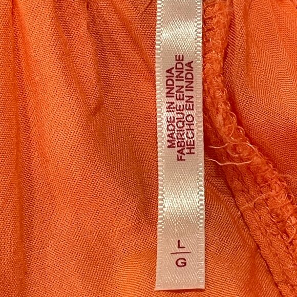 FREE PEOPLE "Antoinette" Deep V Sleeveless Baby Doll Boho Mini Dress, Orange - L - Picture 8 of 12